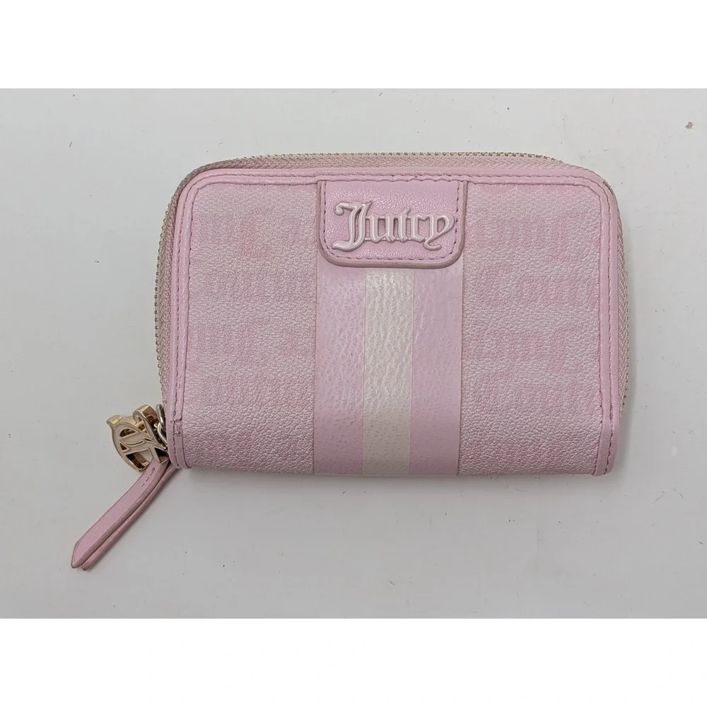 Juicy Couture State Of My Heart Medium Double Zip Around Wallet Light Pink